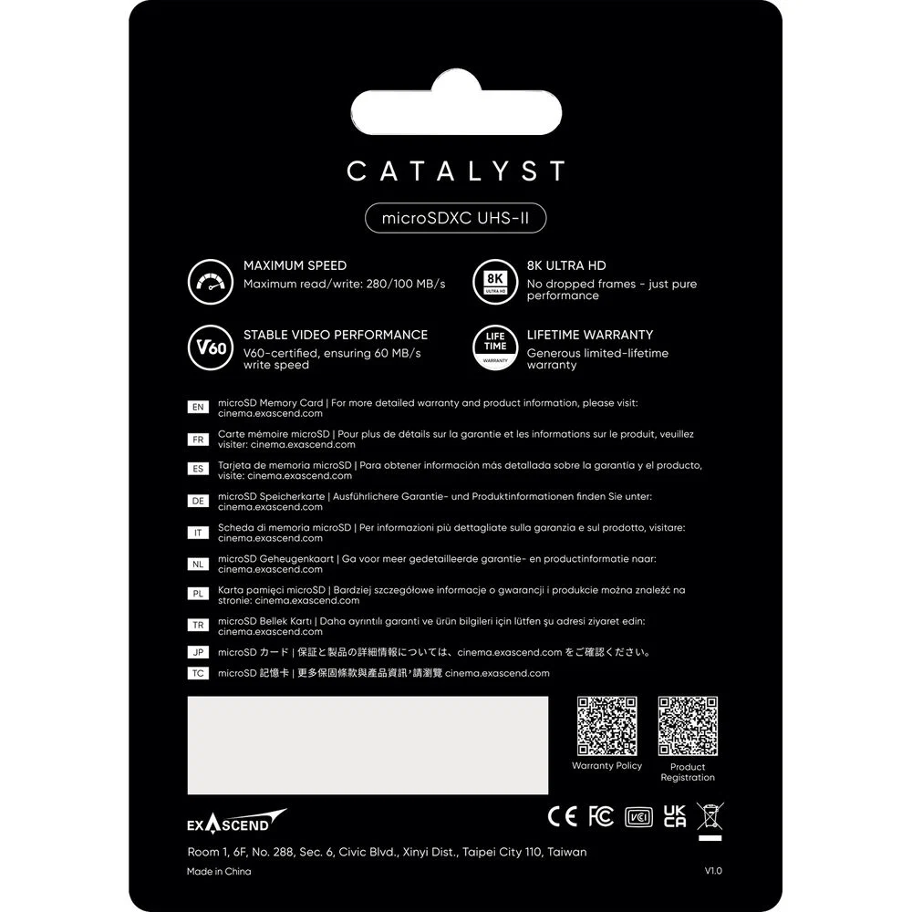 1 the nho microsd exascend catalyst 128gb v60 uhs ii 9 Thẻ nhớ microSD Exascend Catalyst 128GB V60 UHS-II - 280MB/s