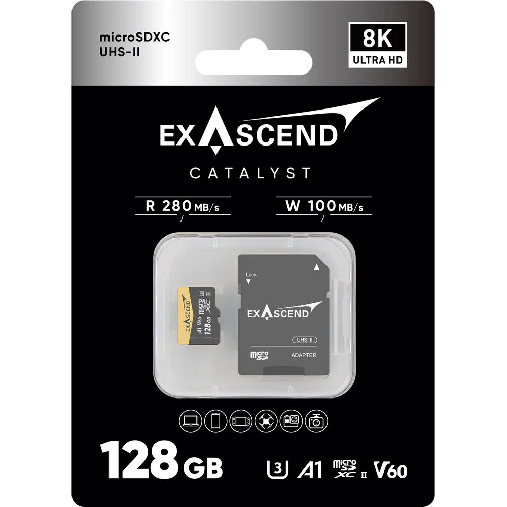 2 the nho microsd exascend catalyst 128gb v60 uhs ii 8 Thẻ nhớ microSD Exascend Catalyst 128GB V60 UHS-II - 280MB/s