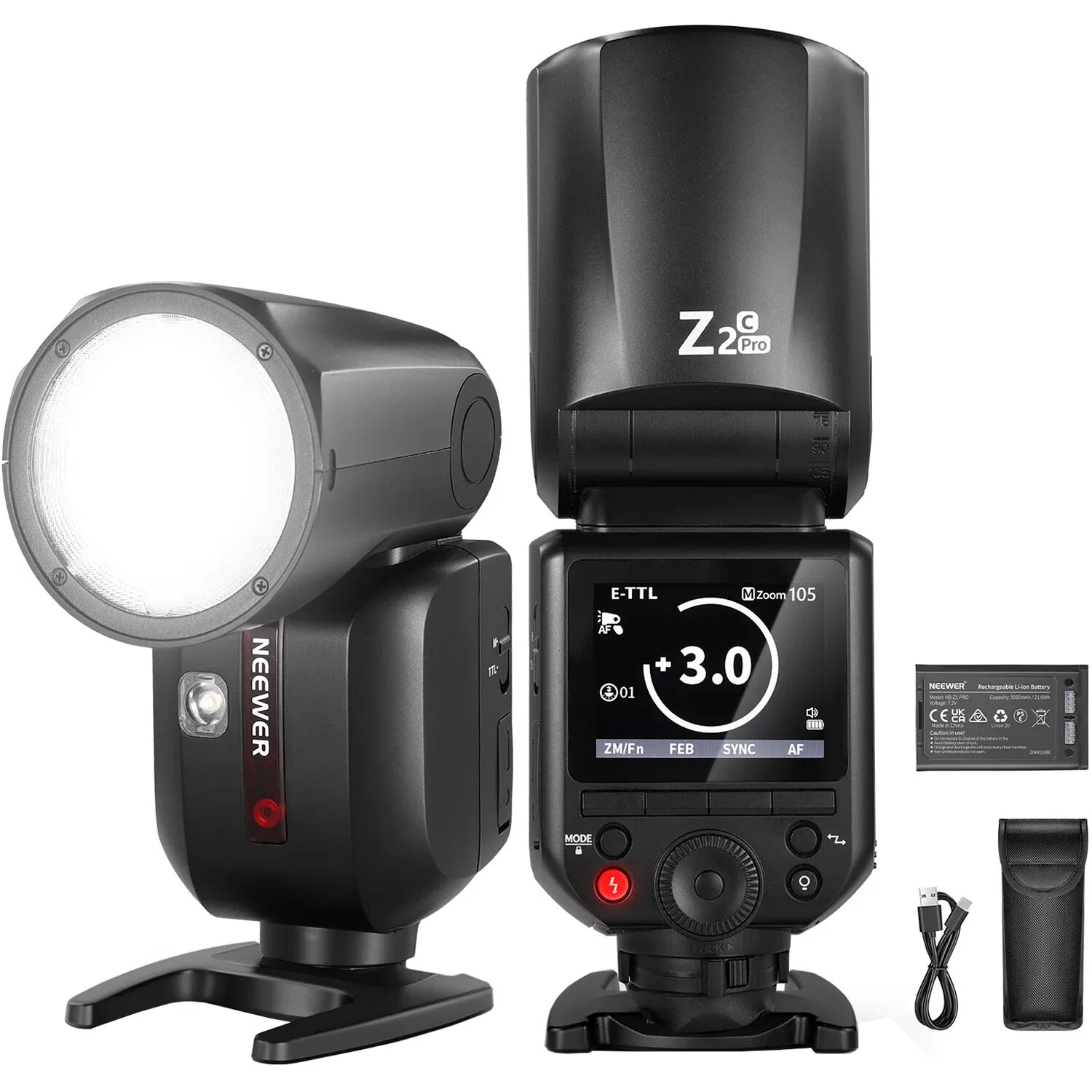 Đèn flash Neewer Z2 Pro 76Ws for Canon - TTL HSS, pin lớn, đầu tròn