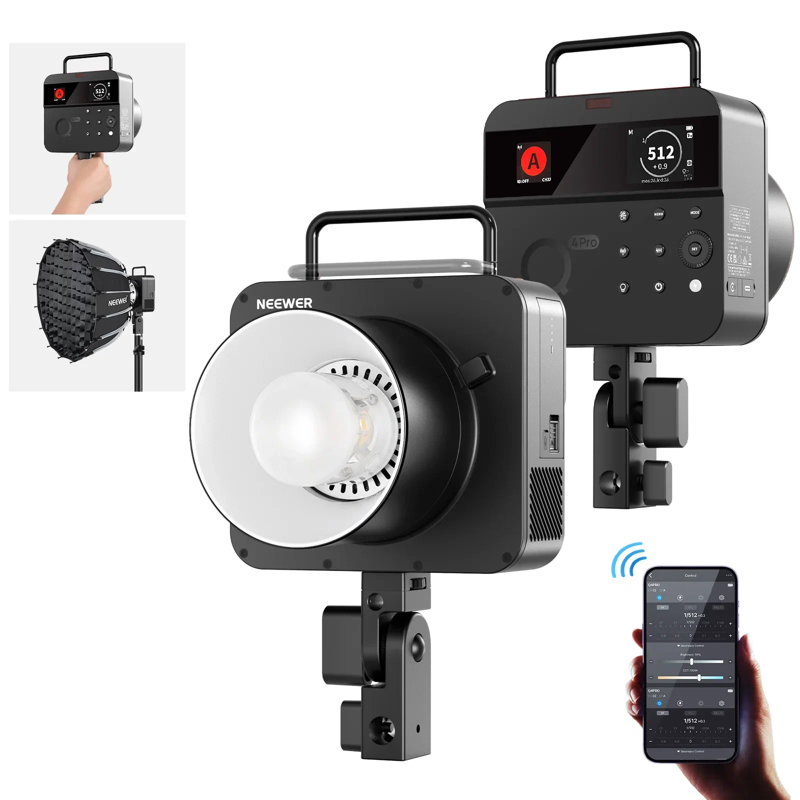 9 den flash neewer q4 pro 400ws.jpg 9 Đèn flash NEEWER Q4 Pro 400Ws - TTL, HSS, chụp outdoor