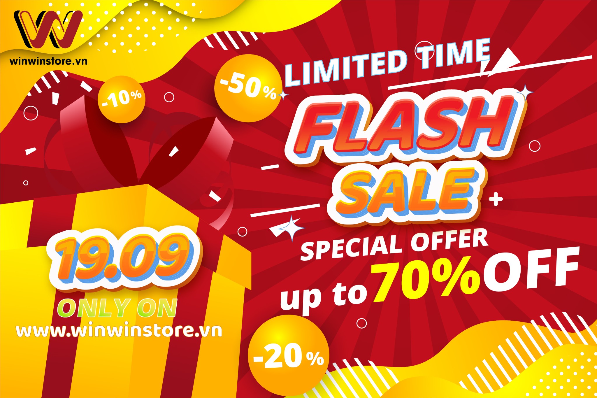 Bùng nổ flash sale ngày 19/09 tại WinWinStore, giảm giá cực mạnh theo từng khung giờ