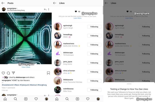 Instagram: Thử nghiệm “ẩn”các lượt thích ở Mỹ bắt đầu từ tuần này