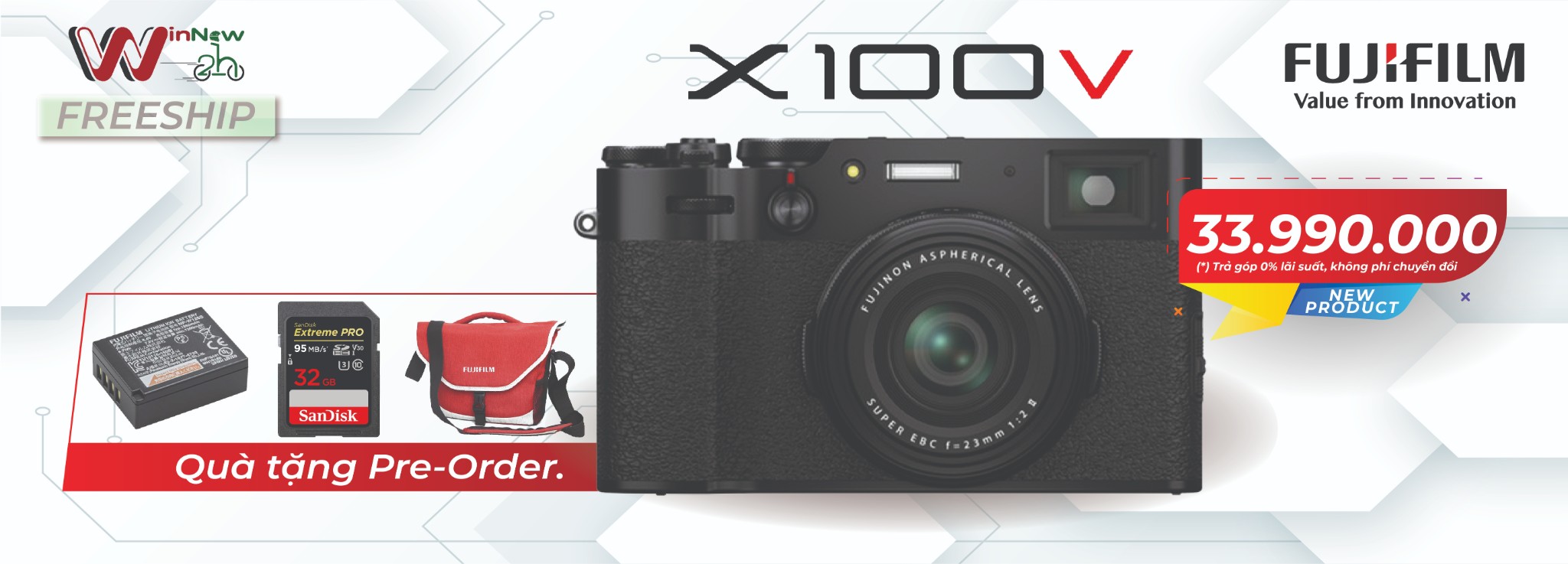 Pre-Order Fujifilm X100V nhận ngay quà hot cùng ưu đãi đặc biệt của WinWin Store