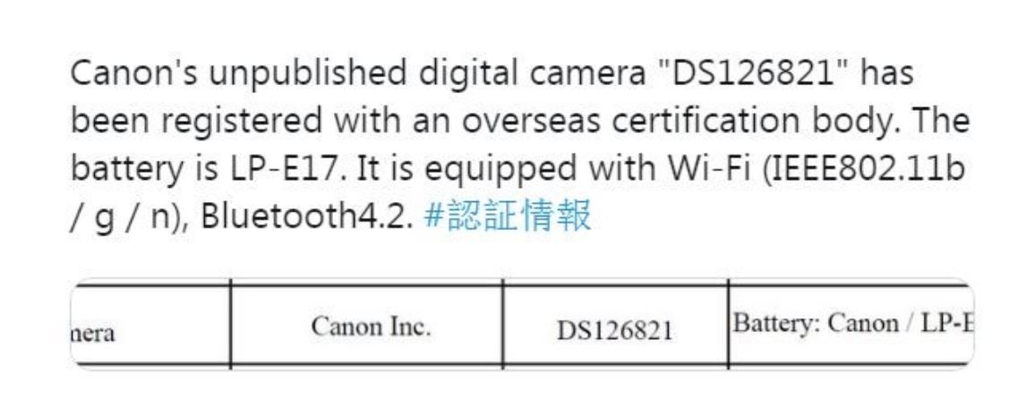 Xác nhận một số thông tin mới nhất từ Canon M60 / M50 Mark II