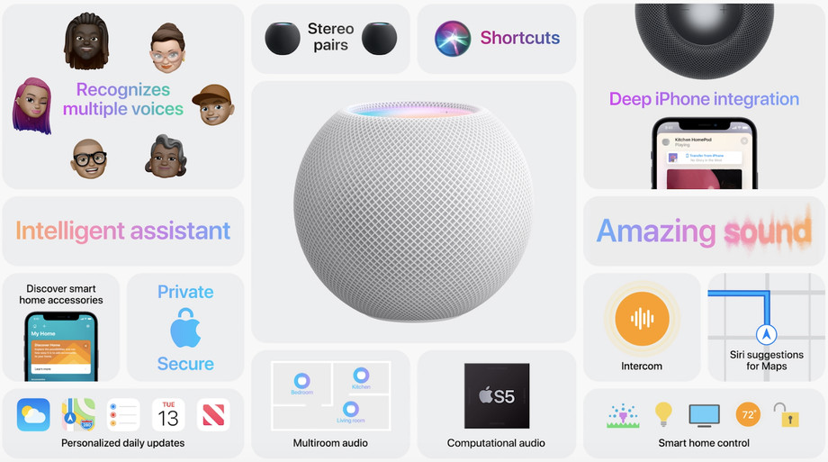 HomePod mini ra mắt, nhỏ gọn, thông minh, vi xử lý giống Apple Watch SE