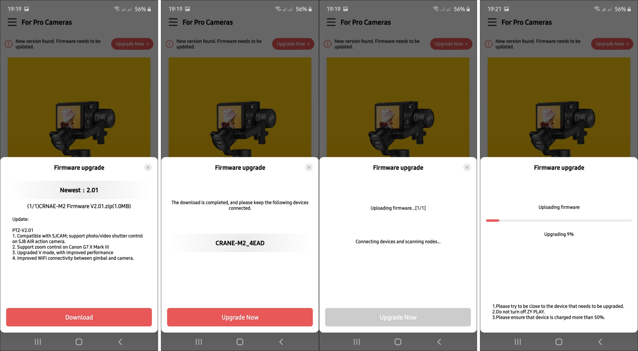 Hướng dẫn cập nhật Firmware cho Gimbal Zhiyun thông qua Smartphone