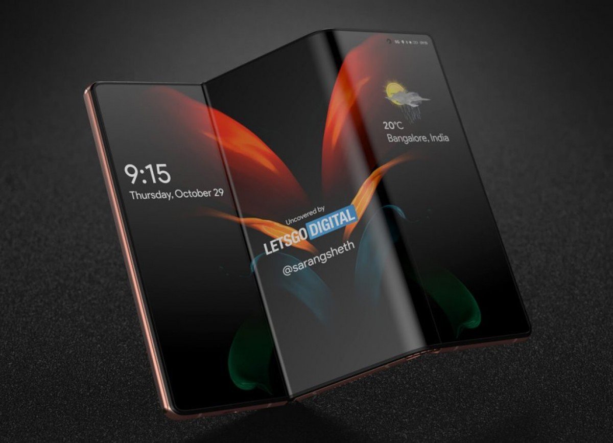 Concept về Galaxy Z Fold gập mới với màn hình có thể gập làm ba