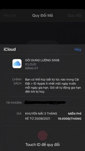 Cách nhận gói dung lượng iCloud 50GB miễn phí 9 tháng