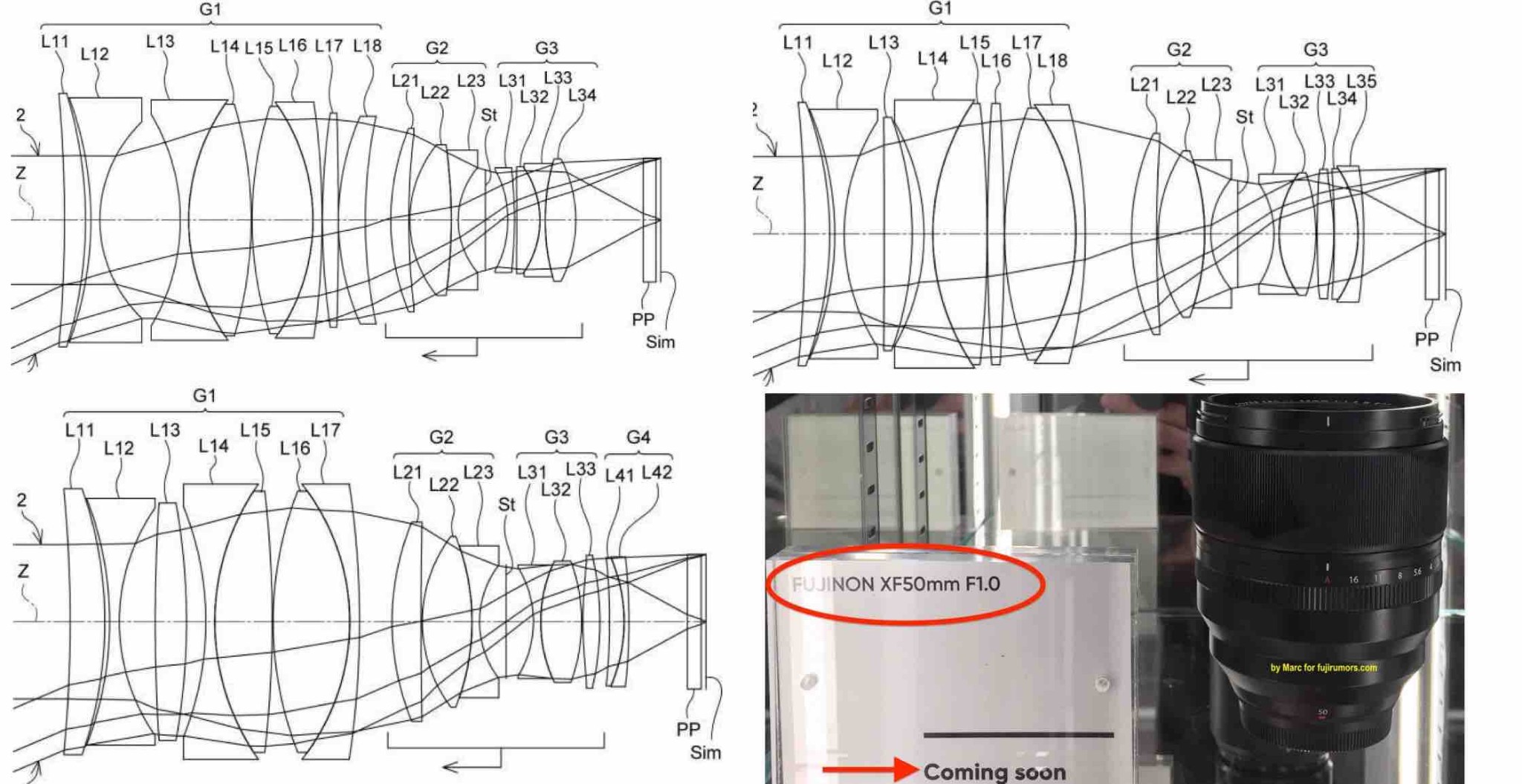 Lộ diện bằng sáng chế Fujinon XF 30mm F1.0, XF 35mm F1.0 và XF 33mm F1.0