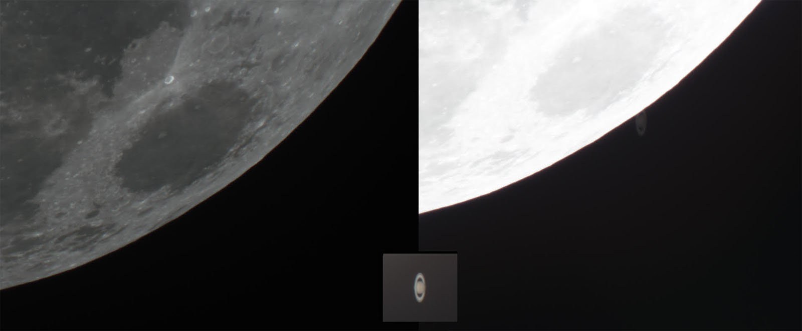 Bức ảnh chụp Sao Thổ lâp ló đằng sau Mặt Trăng thú vị từ NAG Paul Stewart