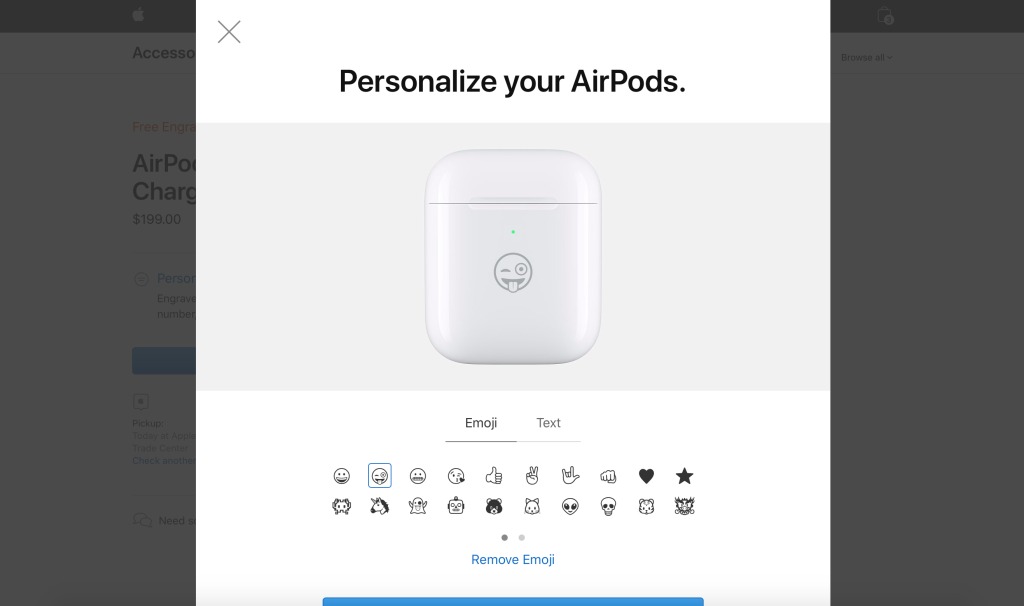 Tai nghe AirPods của Apple sẽ được khắc thêm biểu tượng emoji lên hộp sạc