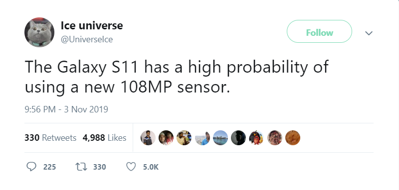 Galaxy S11 sẽ sử dụng cảm biến hình ảnh 108MP nhưng là thế hệ thứ hai