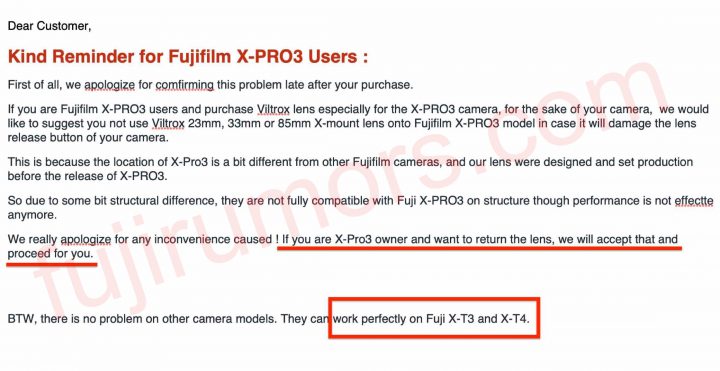 Người dùng Fujifilm X-Pro3 có thể trả lại ống kính Viltrox đang gặp vấn đề về thiết kế