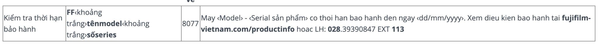 Chính sách bảo hành Fujifilm - Kiểm tra bảo hành Fujifilm