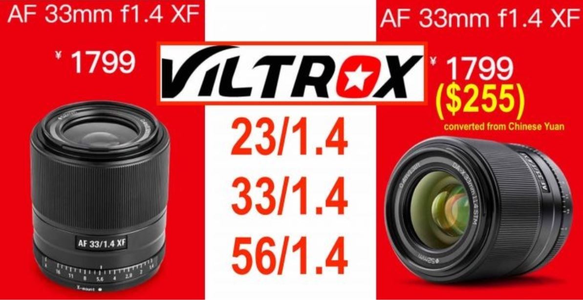 Viltrox đã công bố giá bán chính thức của ống kính Viltrox 33mm f/1.4